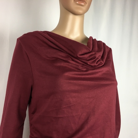 Renee C. Long Sleeve BodyCon Maroon Dress Large - Picture 2 of 7